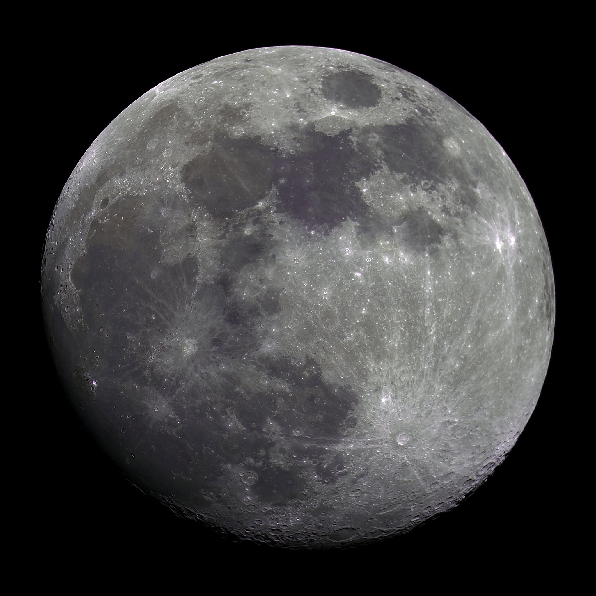 A detailed four-panel mosaic of the Moon photographed by Jeremiah Smith